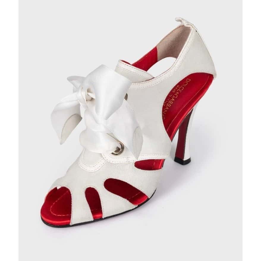 Dolce & Gabbana Dolce & Gabbana White Suede Lace-Up Stiletto Heels Sz.37.5 pre-owned White Suede Good condition - Inside View