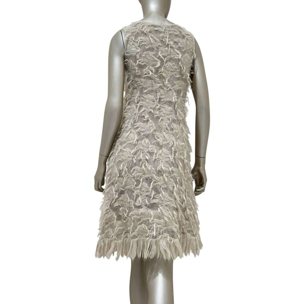 Chanel Chanel Beige Mohair & Silk A-Line Dress - Size 36 Pre-owned Beige Silk Good condition - Back View