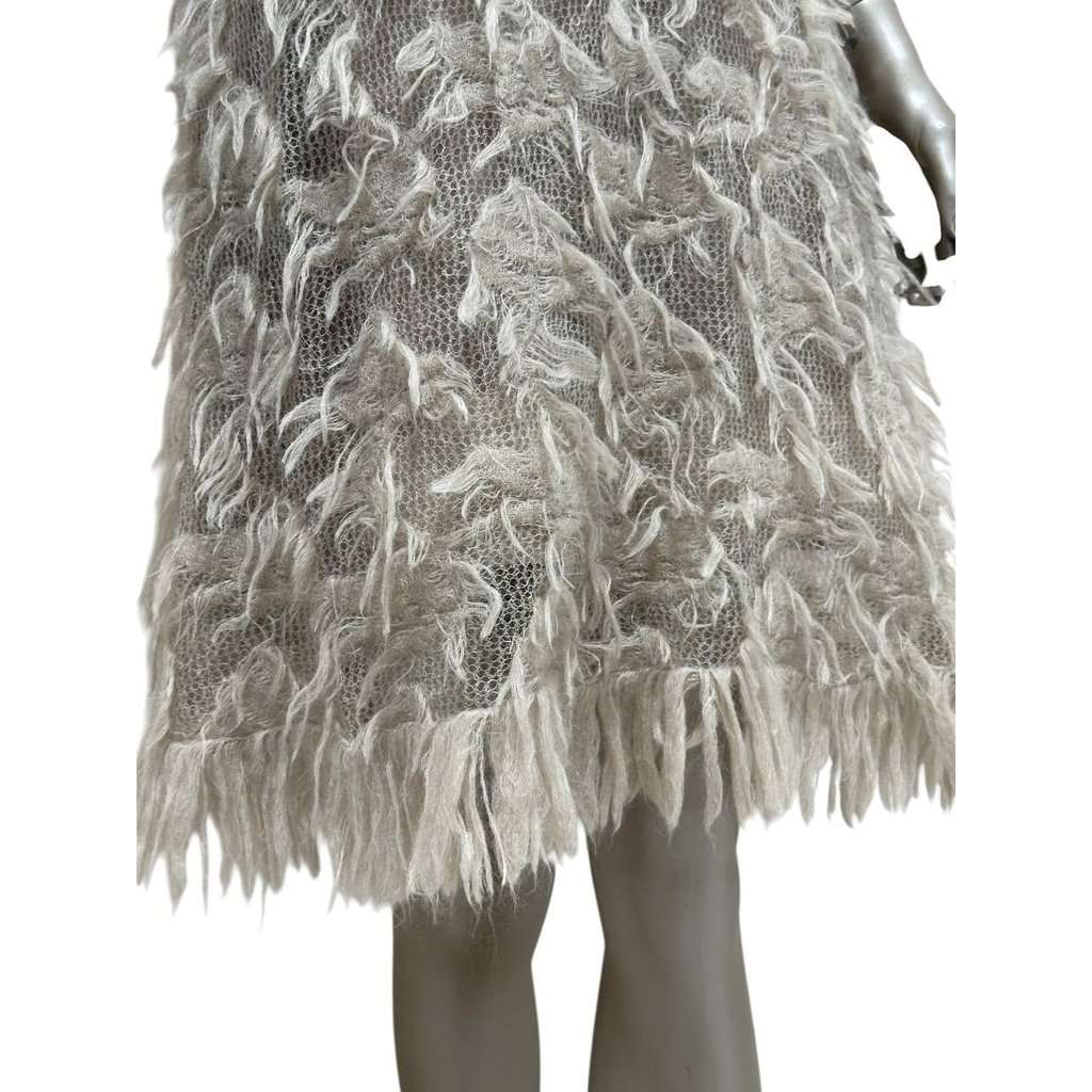 Chanel Chanel Beige Mohair & Silk A-Line Dress - Size 36 Pre-owned Beige Silk Good condition - Model View