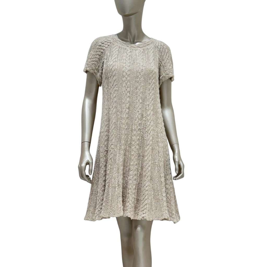 Chanel Chanel Alpaca & Linen Knit Dress - Beige Size 38 Pre-owned Beige Linen Good condition - Front View