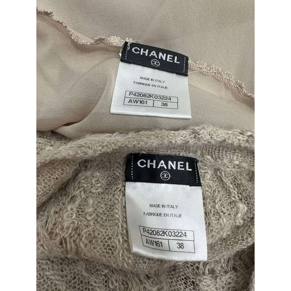 Chanel Chanel Alpaca & Linen Knit Dress - Beige Size 38 Pre-owned Beige Linen Good condition - Box View