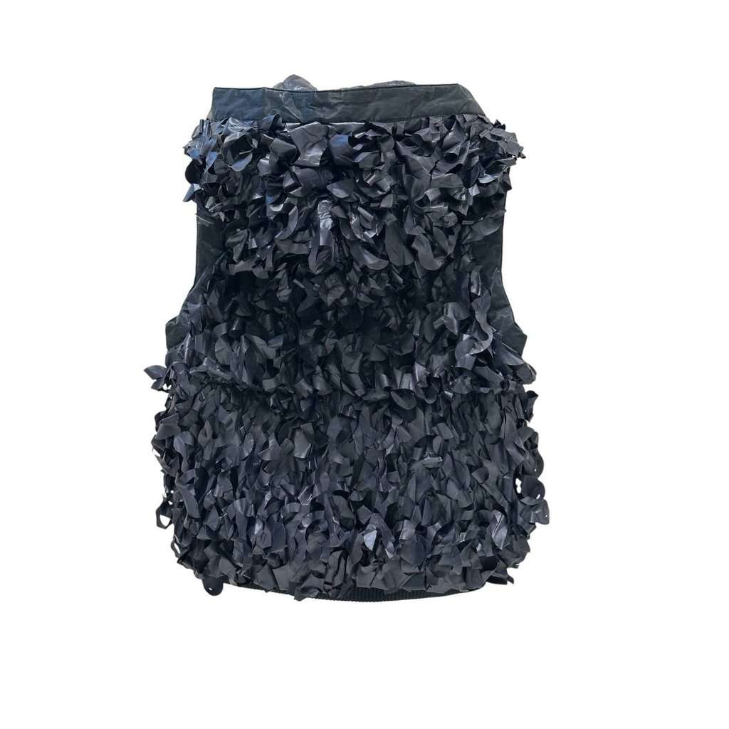 Chanel Chanel Navy Quilted  Decorative Appliqué Vest Sz.38 Pre-owned Navy Good condition - Back View