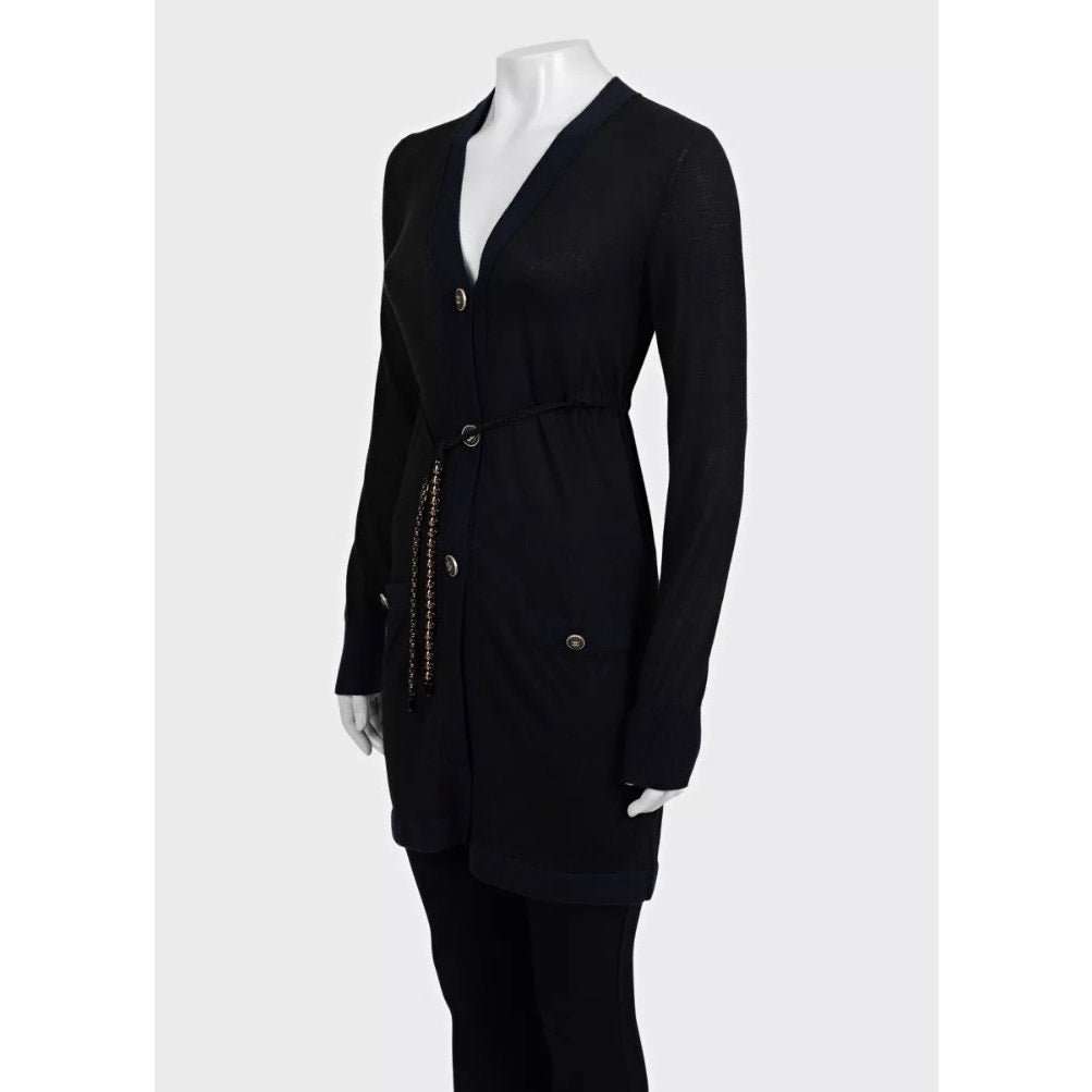 Chanel Chanel Black Cashmere Silk Cardigan  sz.34 Pre-owned Black Wool Good condition - Back View