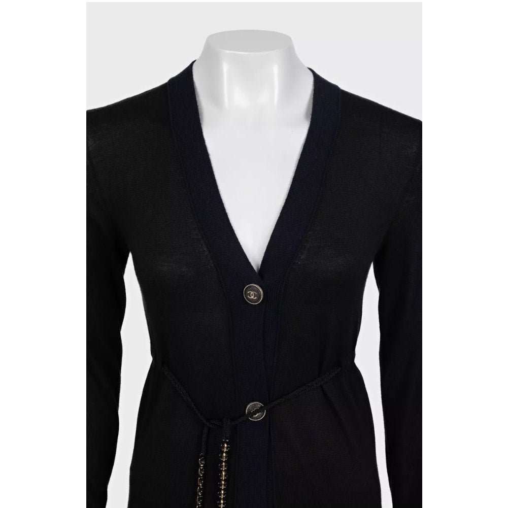 Chanel Chanel Black Cashmere Silk Cardigan  sz.34 Pre-owned Black Wool Good condition - Model View
