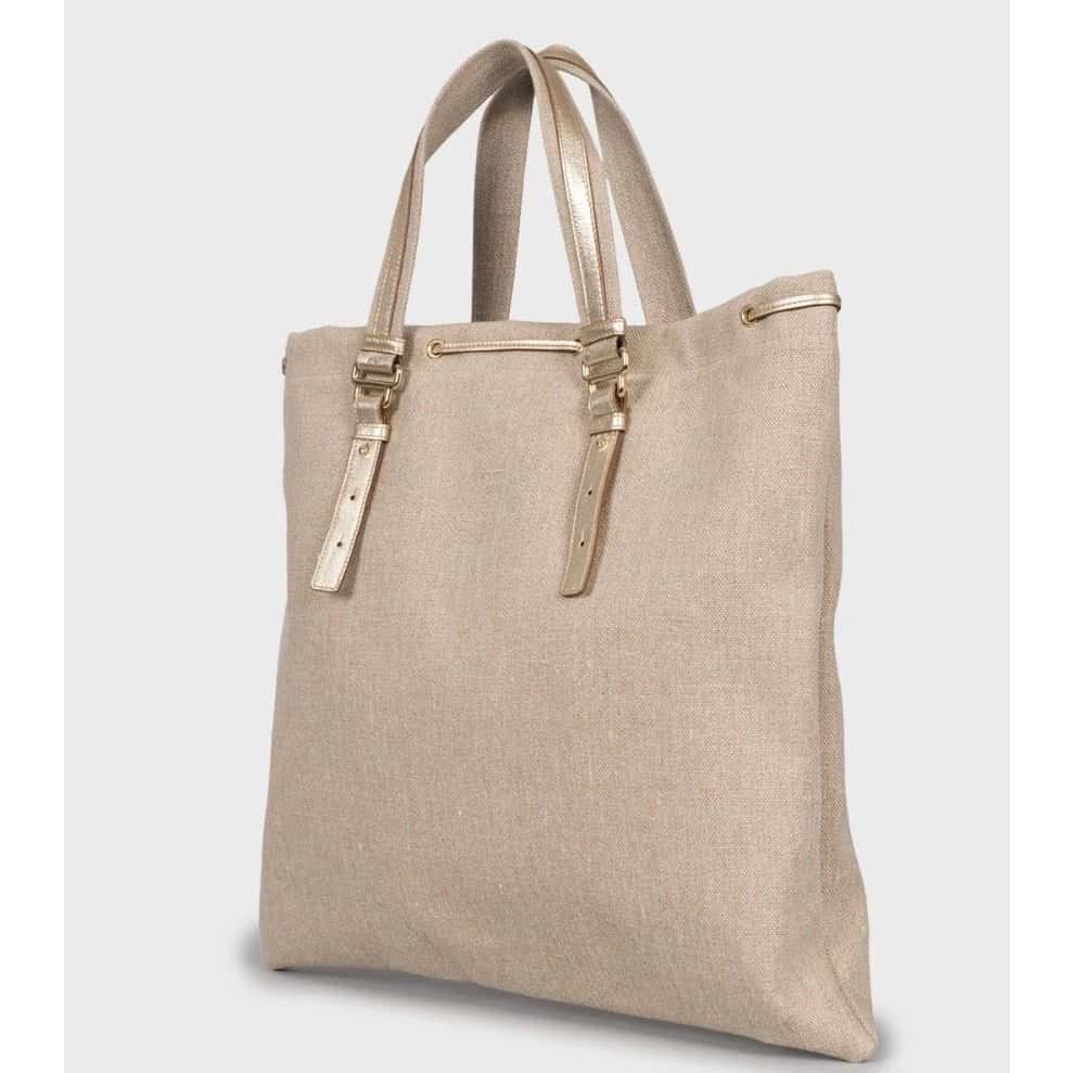 Saint Laurent Saint Laurent Vintage Shopper Signature Logo Bag Pre-owned Beige Leather Good condition - Back View