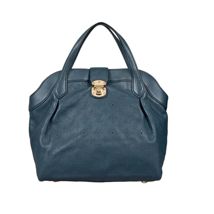Louis Vuitton Louis Vuitton Mahina Leather Bag Pre-owned Blue Leather Good condition - Front View