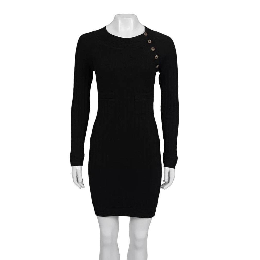 Chanel Chanel Black Fitted Dress  Sz.36 Pre-owned Black Wool Good condition - Front View