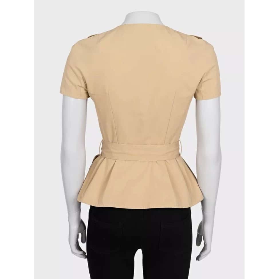 Christian Dior Christian Dior Vintage Brown Cotton Short-Sleeve Jacket Sz.36/ S pre-owned Brown Cotton Good condition - Inside View