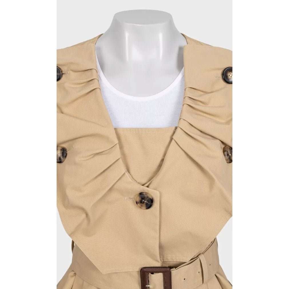 Christian Dior Christian Dior Vintage Brown Cotton Short-Sleeve Jacket Sz.36/ S pre-owned Brown Cotton Good condition - Model View