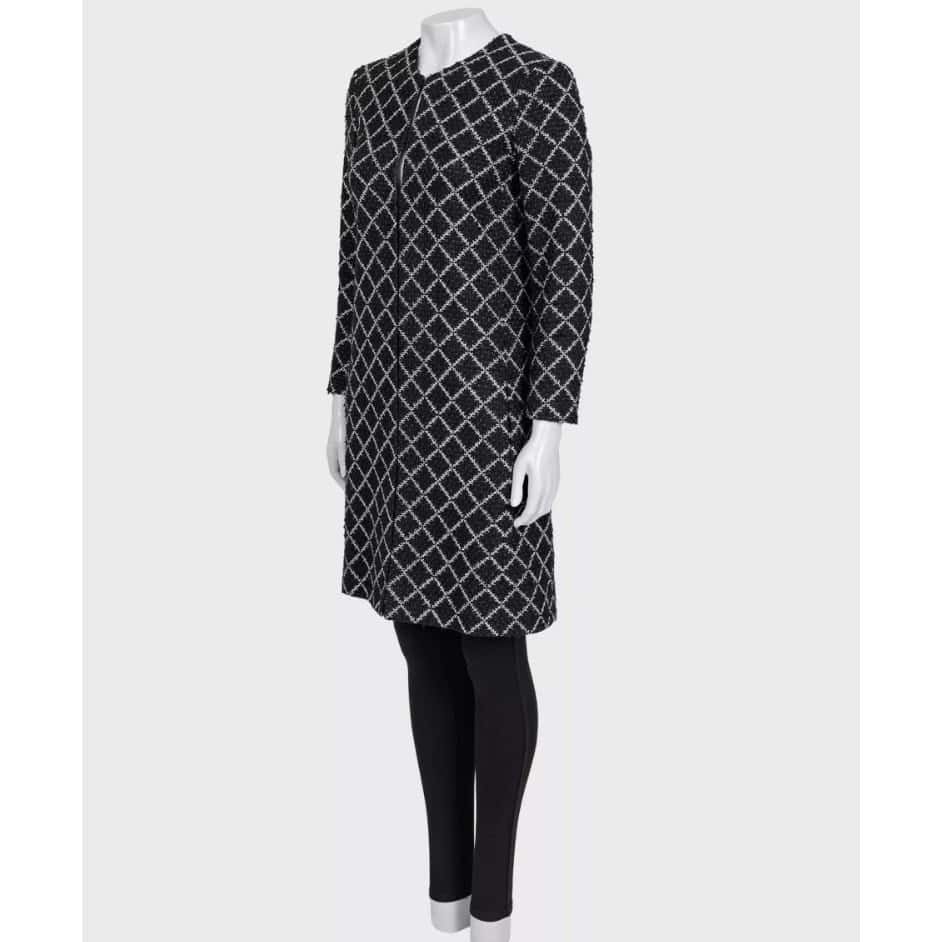Chanel NWOT Chanel Black Printed Coat  EU34/XS Pre-owned Black Never worn - Back View
