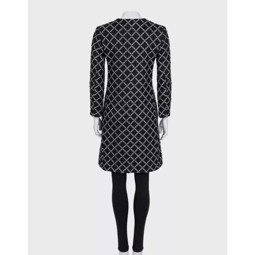 Chanel NWOT Chanel Black Printed Coat  EU34/XS Pre-owned Black Never worn - Inside View