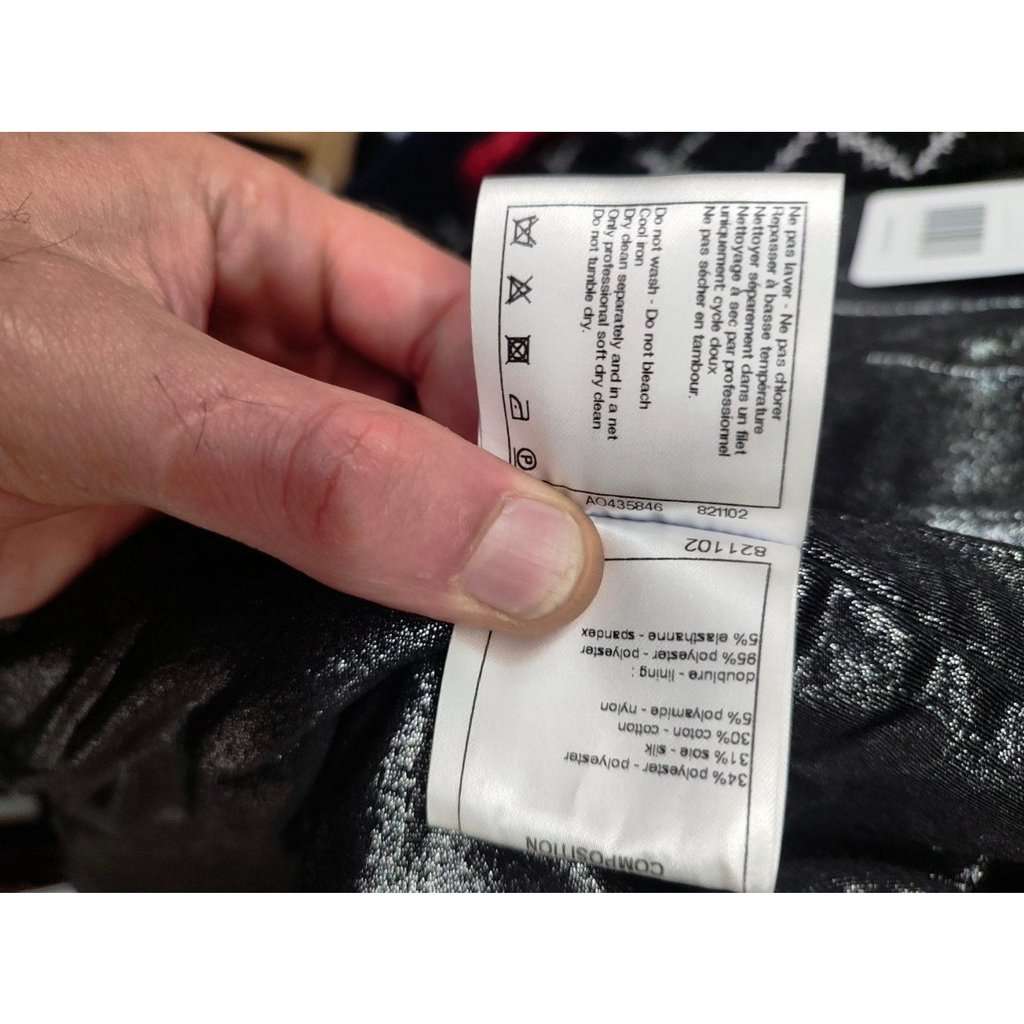 Chanel NWOT Chanel Black Printed Coat  EU34/XS Pre-owned Black Never worn - Box View