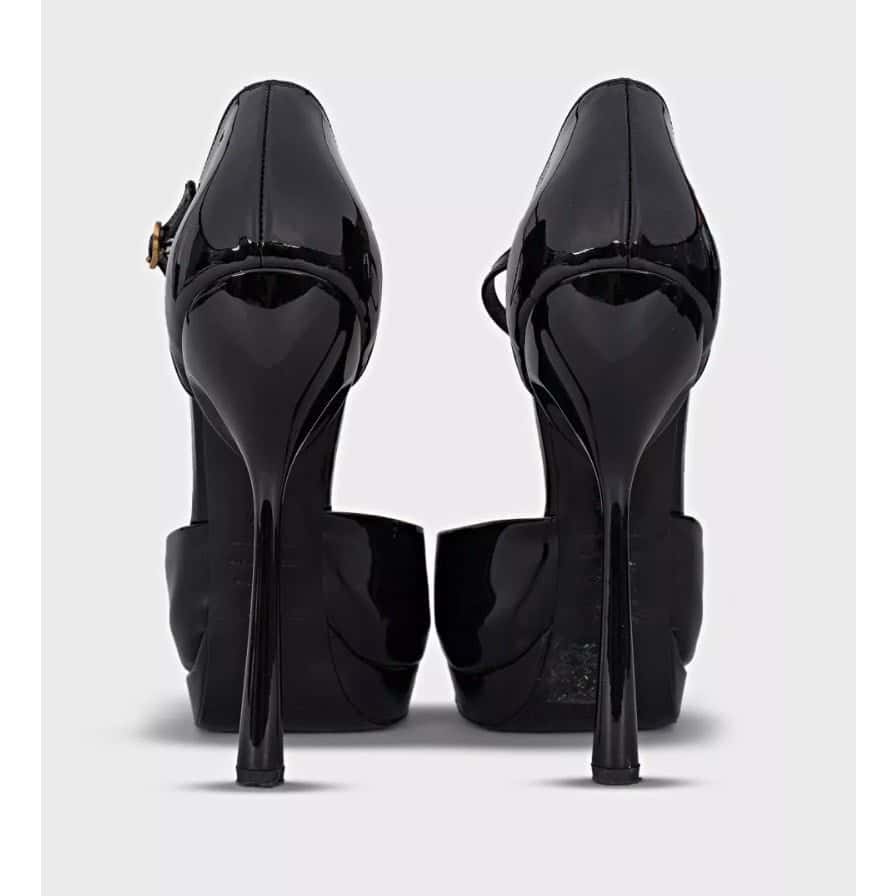 Alexander McQueen Alexander McQueen Black Patent Leather Sculpted Pumps Sz.37.5 Pre-owned Black Leather Good - Model View