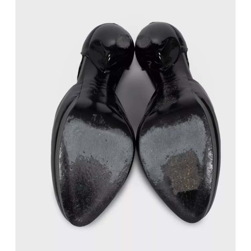 Alexander McQueen Alexander McQueen Black Patent Leather Sculpted Pumps Sz.37.5 Pre-owned Black Leather Good - Box View