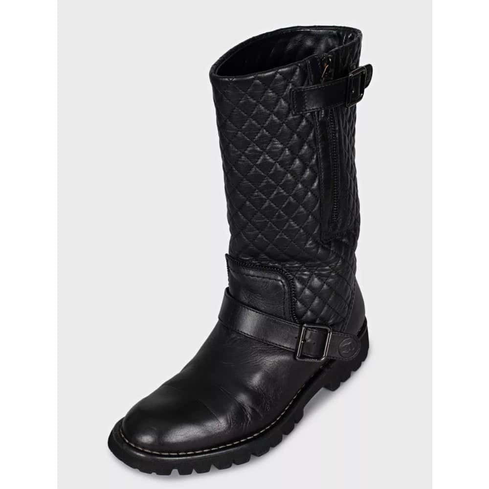 Chanel Chanel Black Quilted Leather Over-The-Knee Boots Sz.39,5 Pre-owned Black Leather Good - Inside View