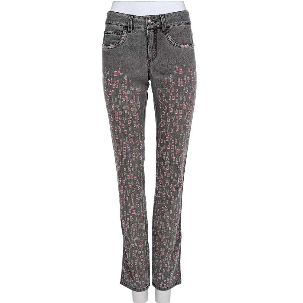 Chanel Chanel Gray Skinny Fit Jeans Sz.36 Pre-owned Grey Cotton Good - Front View