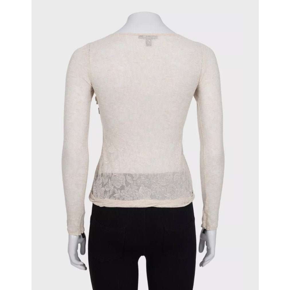 Louis Vuitton Louis Vuitton Beige Lace Body-Con Top Sz.36 Pre-owned Beige Lace Good - Inside View