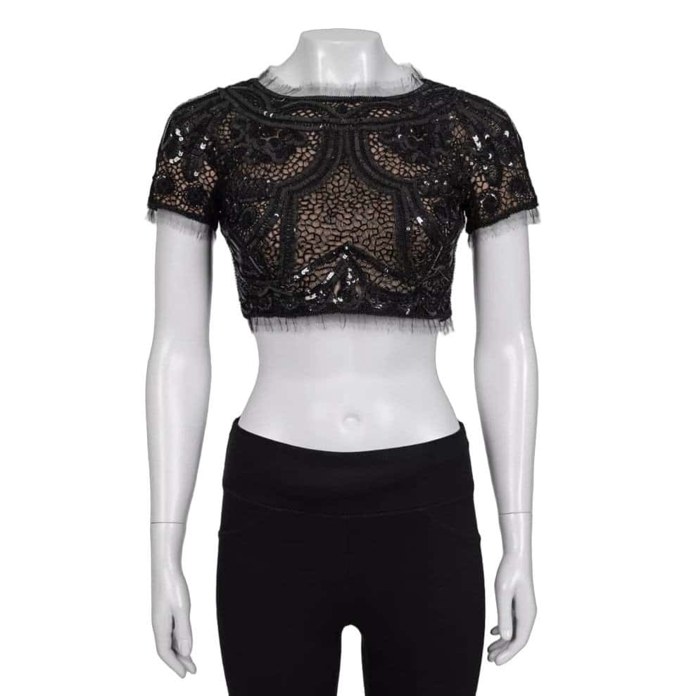 Emilio Pucci Emilio Pucci Elegant Black Sequin  Peter Dundas Top Sz.XS Pre-owned Black Good - Front View