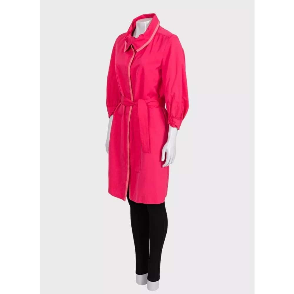 Yves Saint Laurent Yves Saint Laurent Pink Fitted Coat - US 6 / FR 38 Pre-owned Pink Cotton Good - Back View
