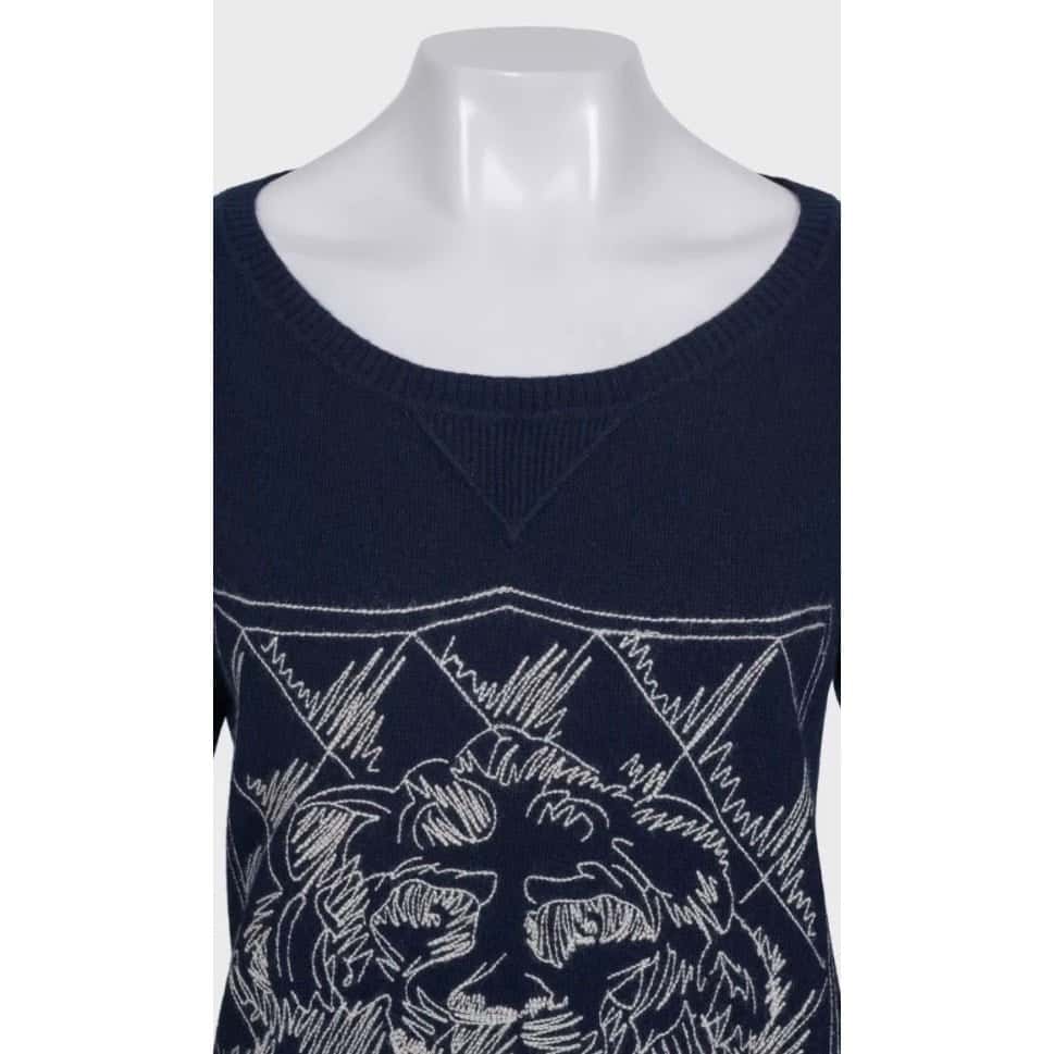 Chanel Chanel Vintage Blue Cashmere Jumper - Size M, EU38 Pre-owned Blue Wool Good - Model View