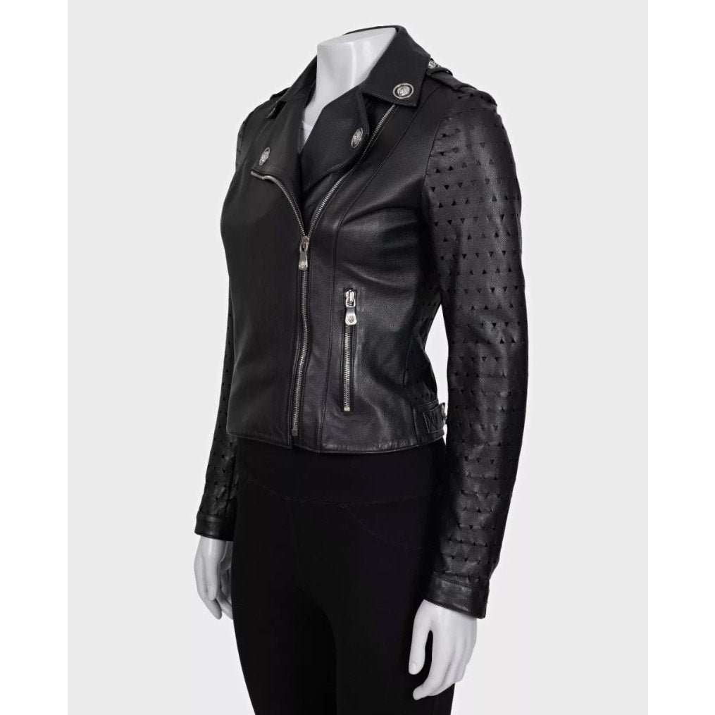 Versus by Versace Versus Versace Black Leather Jacket - Size 38/XS Pre-owned Black Leather Good - Back View