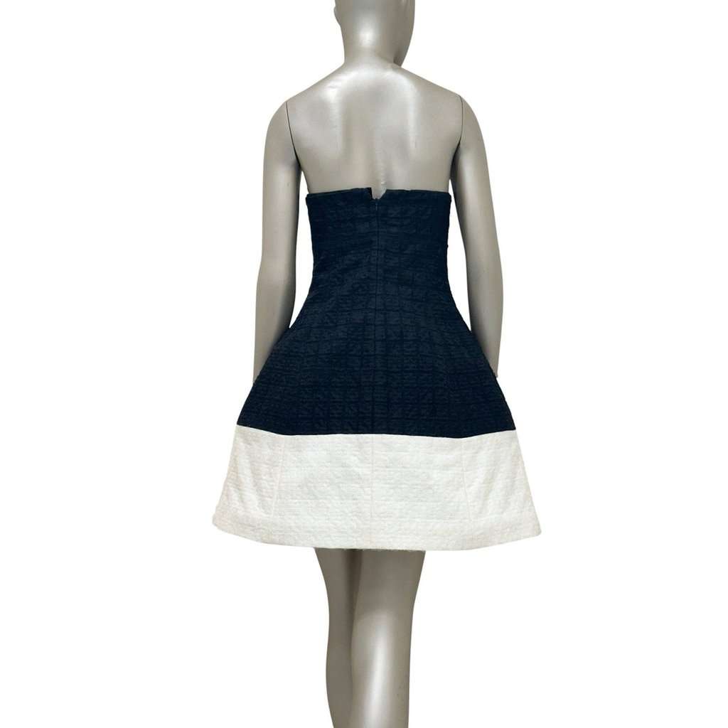 Chanel Chanel 10S Black & White Chic Close-Fit Dress FR36 S Pre-owned Black Cotton Good - Back View