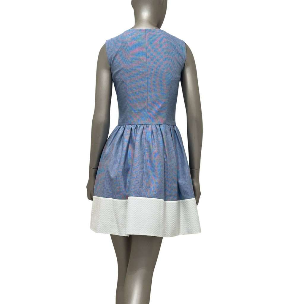 Chanel Chanel Blue Dress with Cape – Spring 2013 Collection – Sz. 36 Pre-owned Blue Cotton Good - Inside View