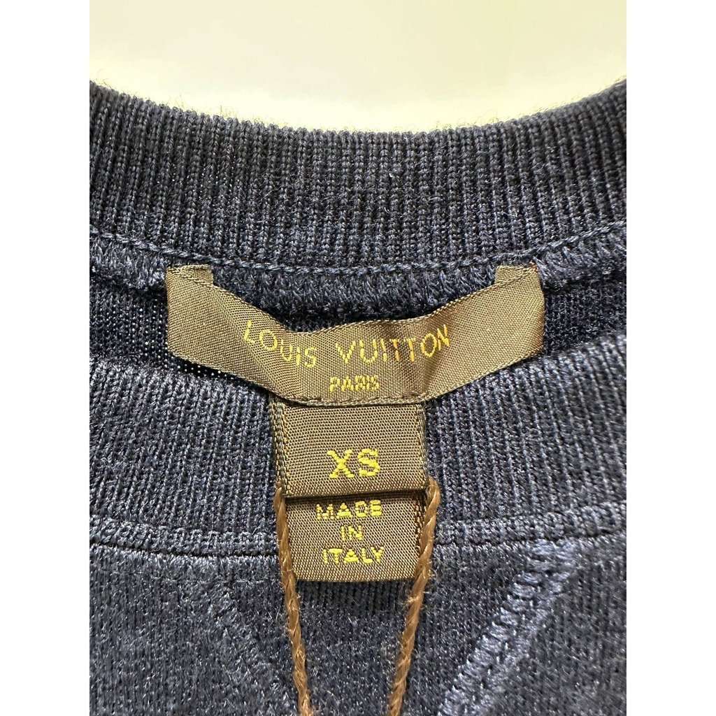 Louis Vuitton Louis Vuitton Wool & Silk T-Shirt with Denim Sleeves Set - XS Pre-owned Navy Wool Never worn - Box View