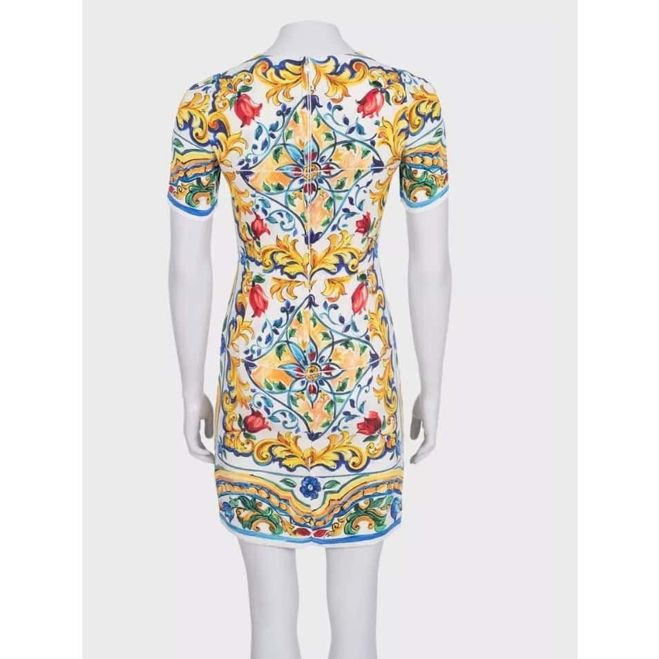 Dolce & Gabbana Stunning Dolce & Gabbana White Silk Floral Dress IT40/S Pre-owned White Silk Good - Inside View