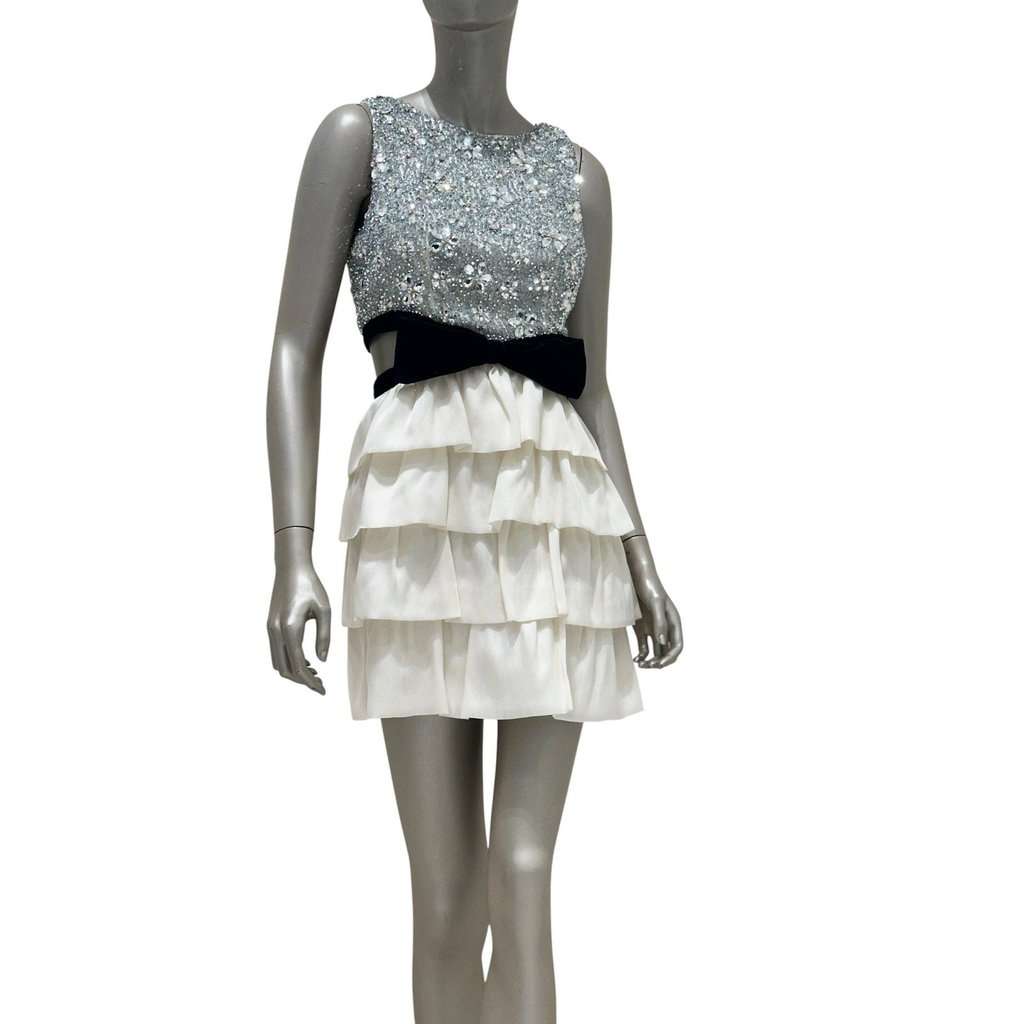 Azzaro Azzaro Sequin Bow Cocktail Mini Dress S/S 2011 Sz.38 Pre-owned Black Good - Back View