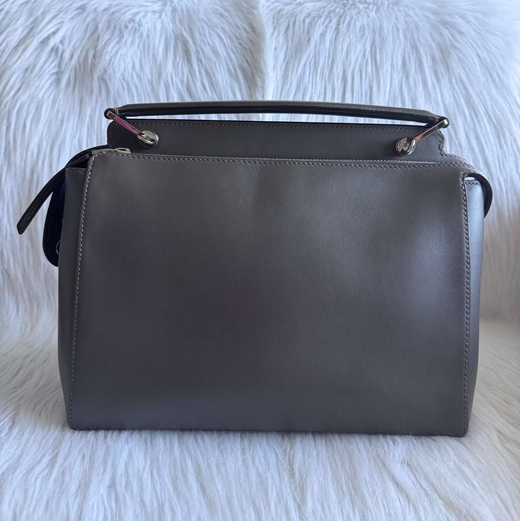 Fendi Whipstitch Dotcom two way bag-dark gray Grey Lace Good - Inside View