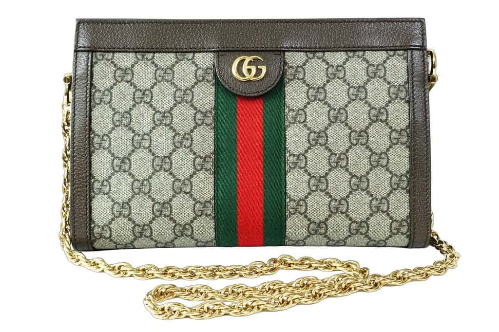 Gucci Ophidia Small Shoulder bag Brown Canvas Good - Front View
