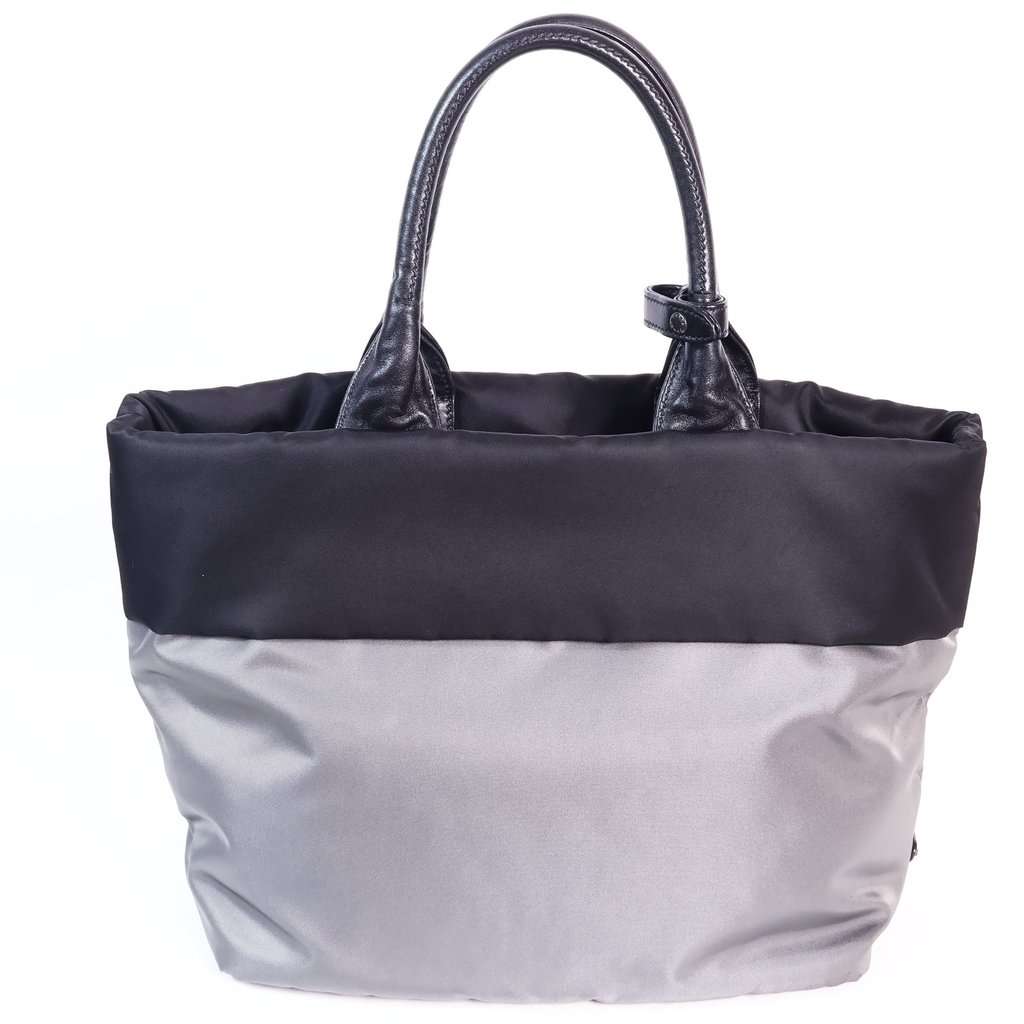 Prada B1959V Tessuto Two-Way Bag-Black/Dark Gray Black Good - Inside View