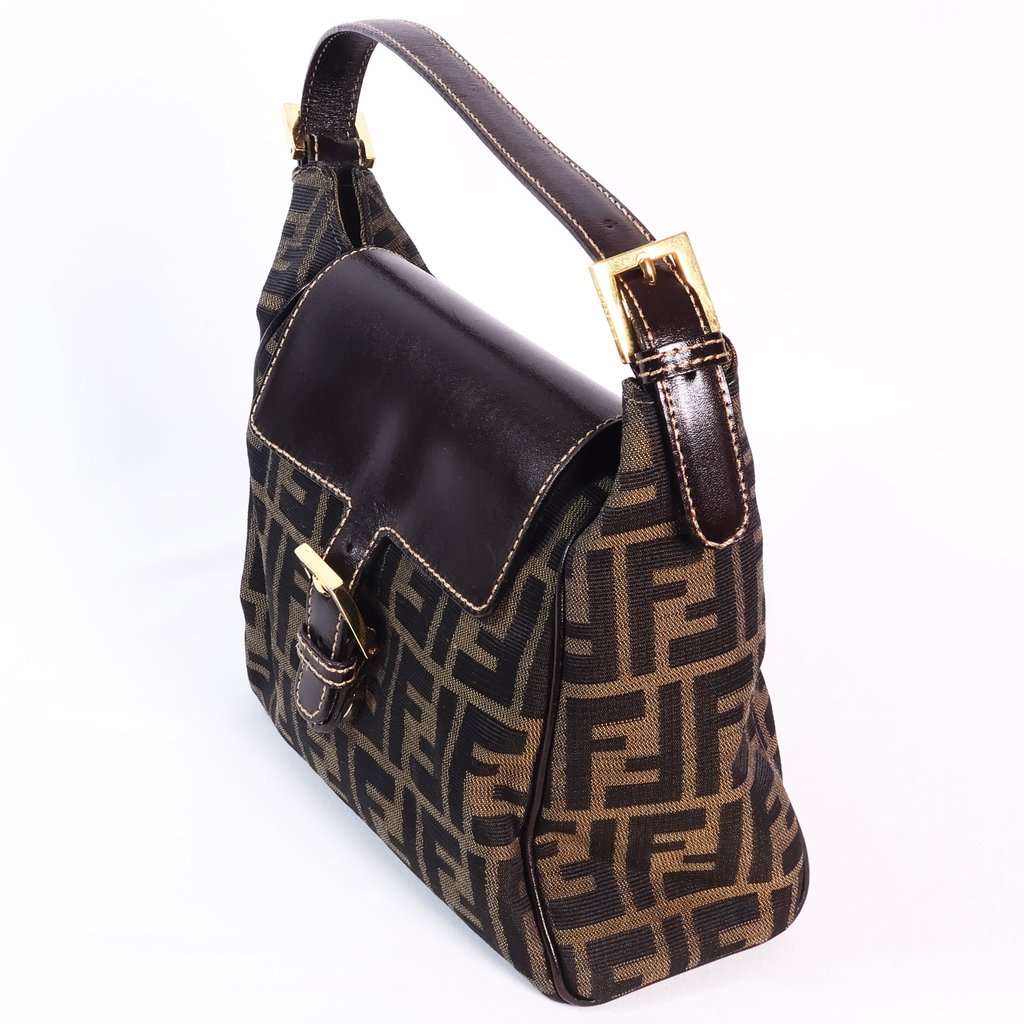 Fendi Zucca Canvas Shoulder Small Bag Brown Canvas Good - Box View