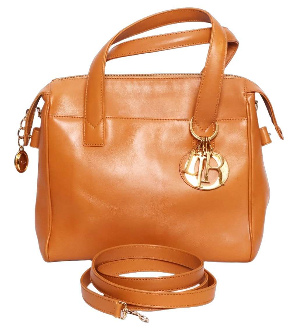 Christian Dior Brown Leather Two Way bag Brown Leather Good - Front View