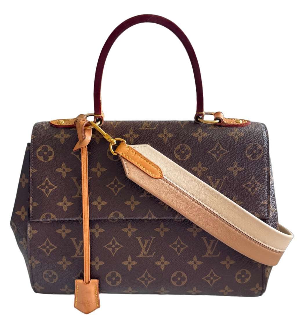 Louis Vuitton Monogram Cluny MM Beige Leather Good - Front View