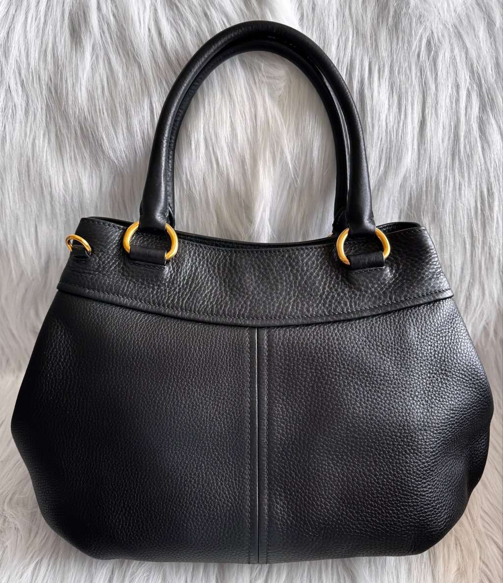 Prada Vitello Daino Black two way bag Black Leather Good - Box View