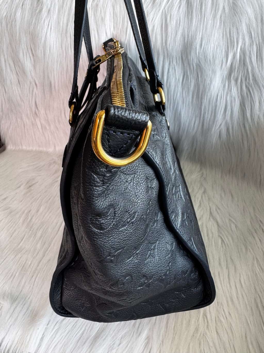 Louis Vuitton Empreinte Leather Lumineuse PM Bag- Dark Navy Navy Leather Good - Inside View