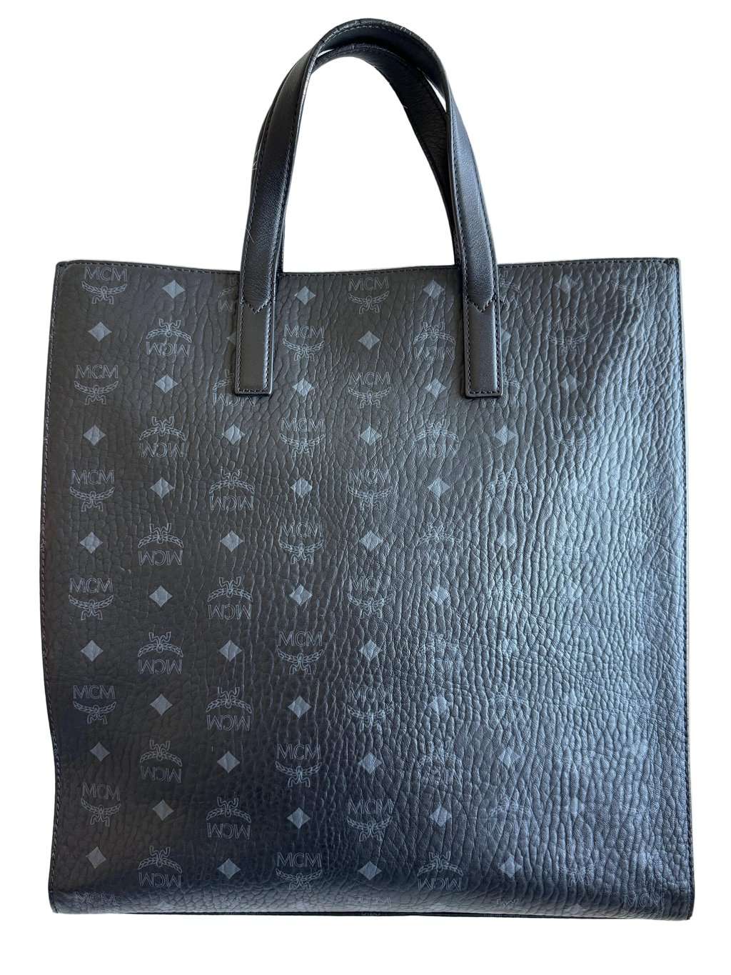 MCM Aren Large Tote Black Two Way Bag Black Canvas Good - Inside View