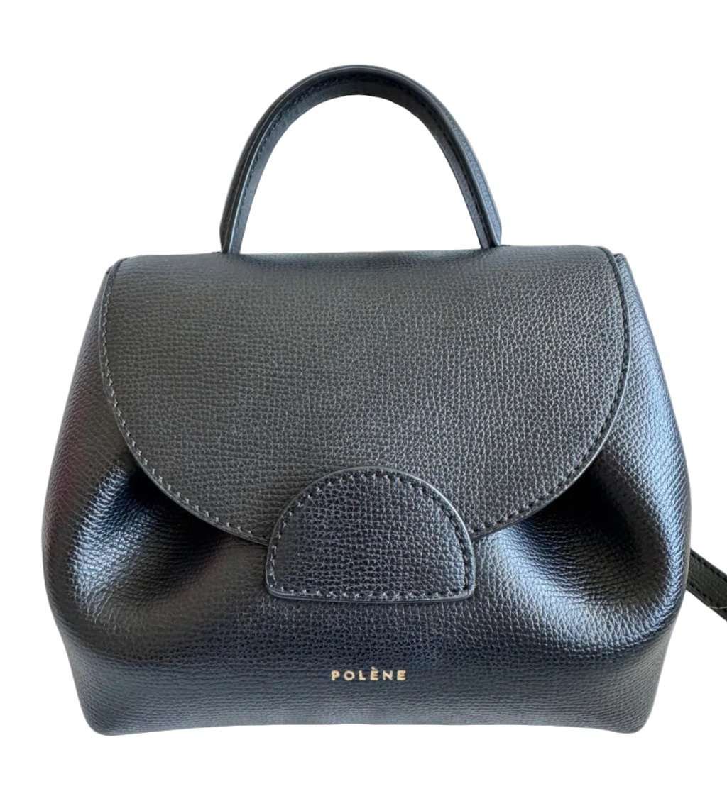 Polene Numero Un Nano Black Black Leather Good - Front View