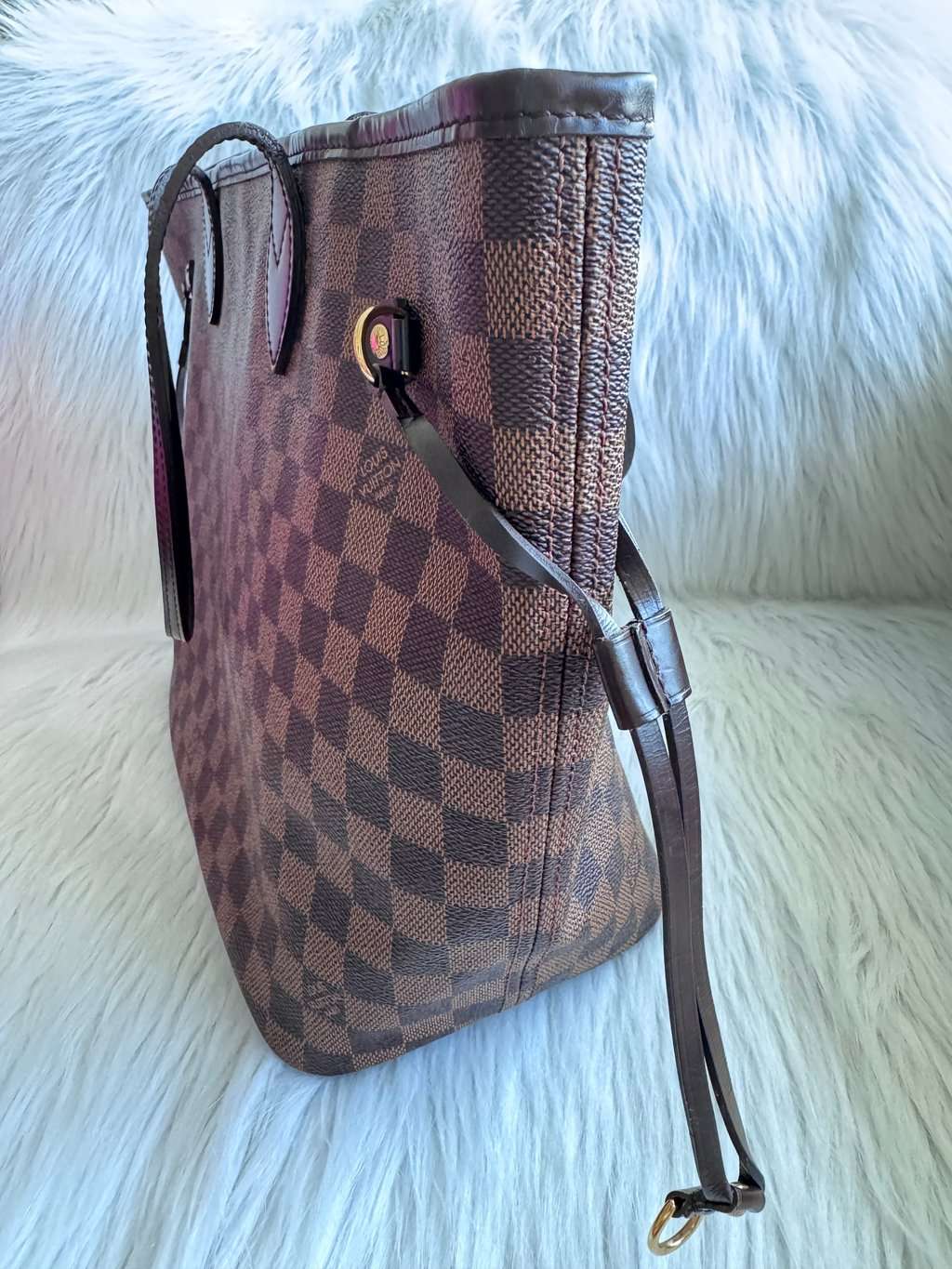 Louis Vuitton Neverfull MM-Damier Ebene Red Lace Good - Box View