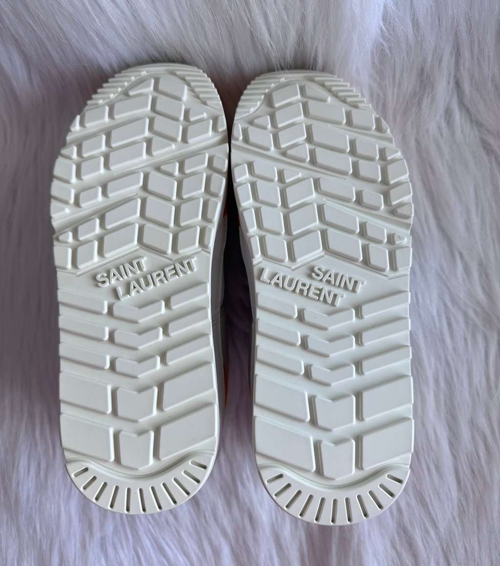 Saint Laurent Bump Low Sneaker White Yellow size 36 women (brand new) White Leather Never worn - Model View
