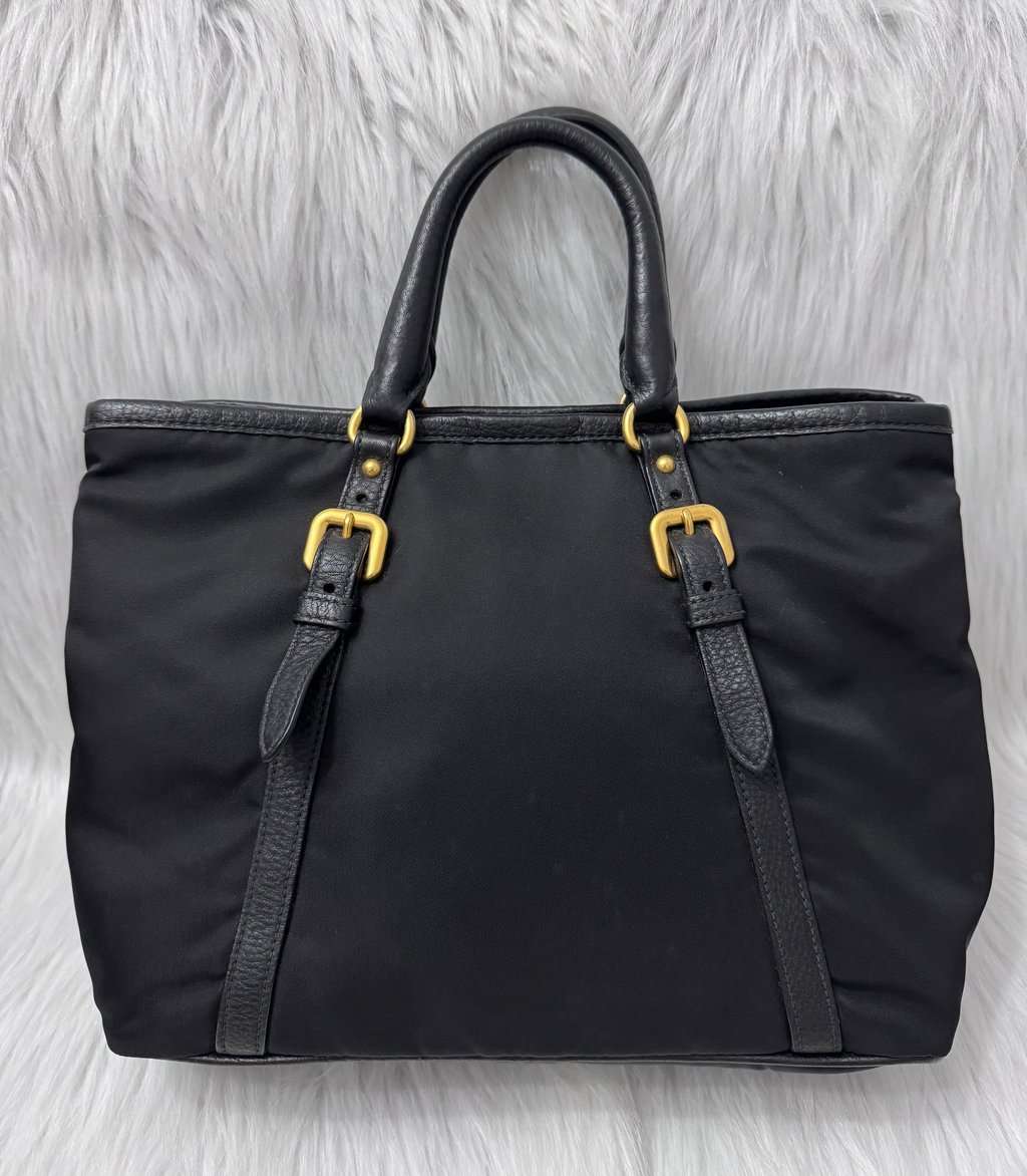 Prada Tessuto Nylon Black Two Way Bag Black Good - Inside View