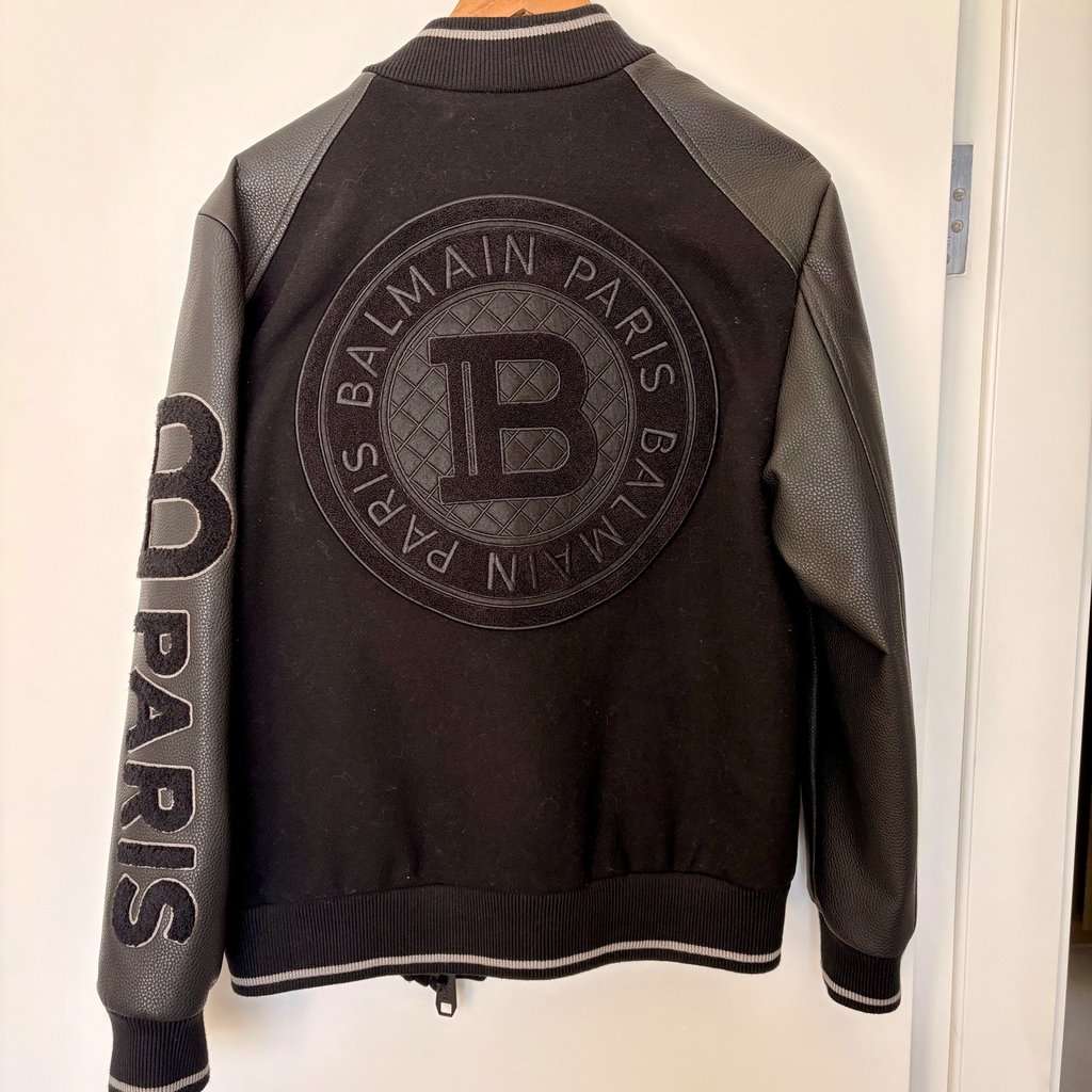 Balmain Balmain Black Varsity Jacket Black Never worn, with tag - Back View