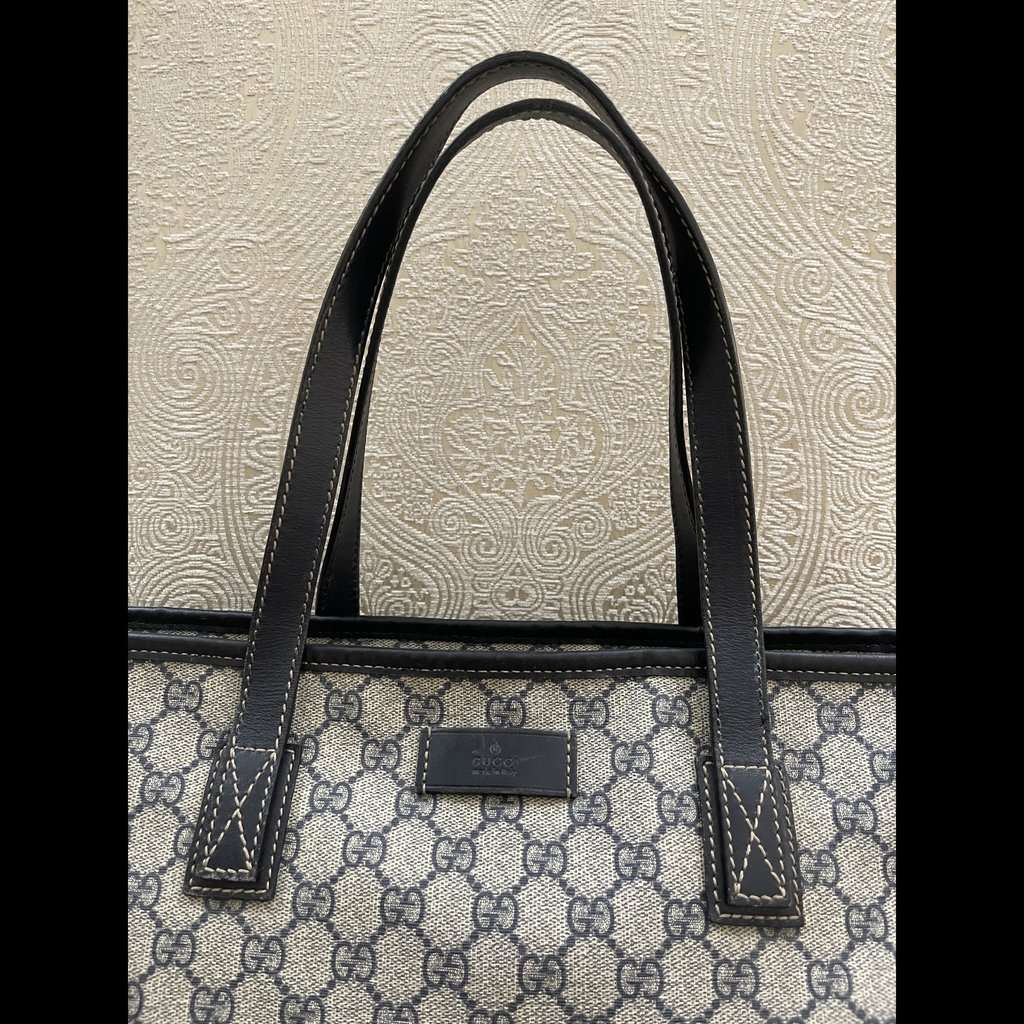 Gucci GG SUPREME TOTE BAG Blue Canvas Good condition - Back View