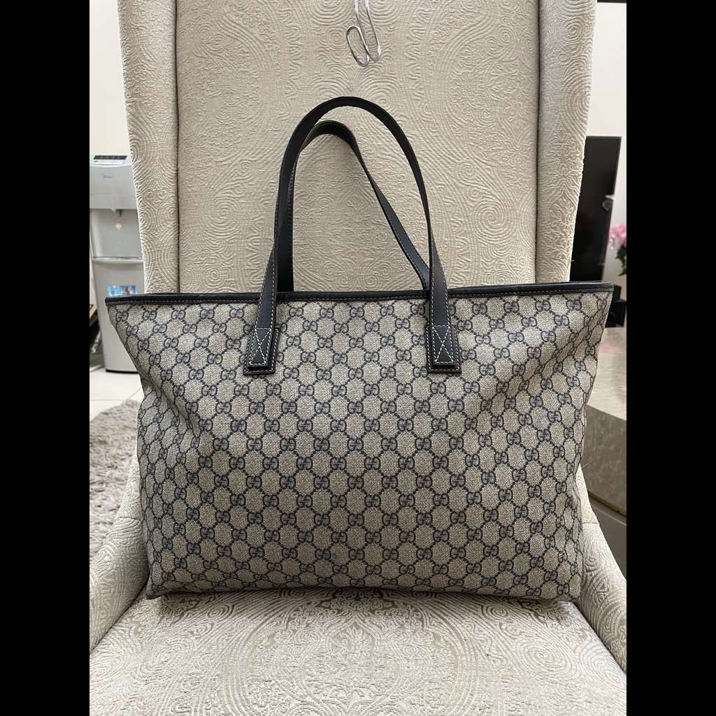 Gucci GG SUPREME TOTE BAG Blue Canvas Good condition - Inside View