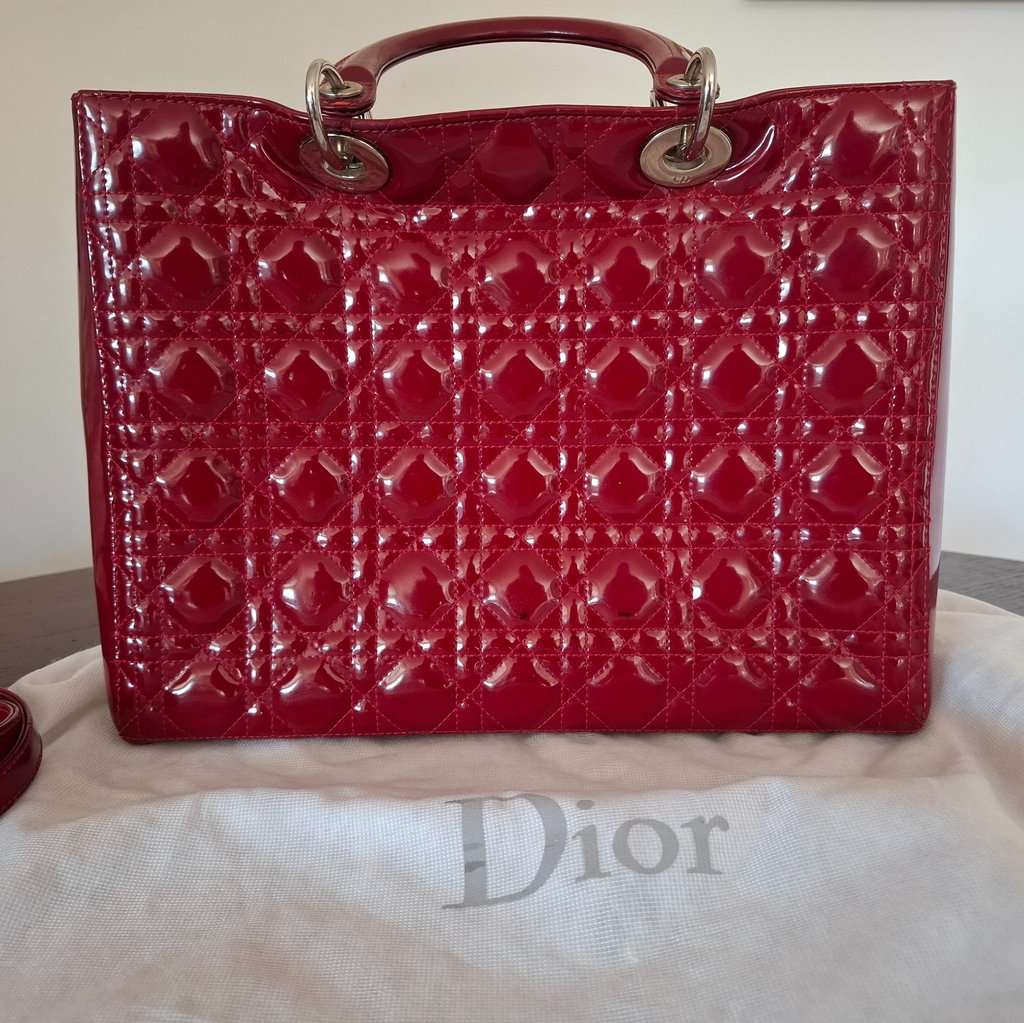 Christian Dior Lady Dior Burgundy Leather Fair - Back View