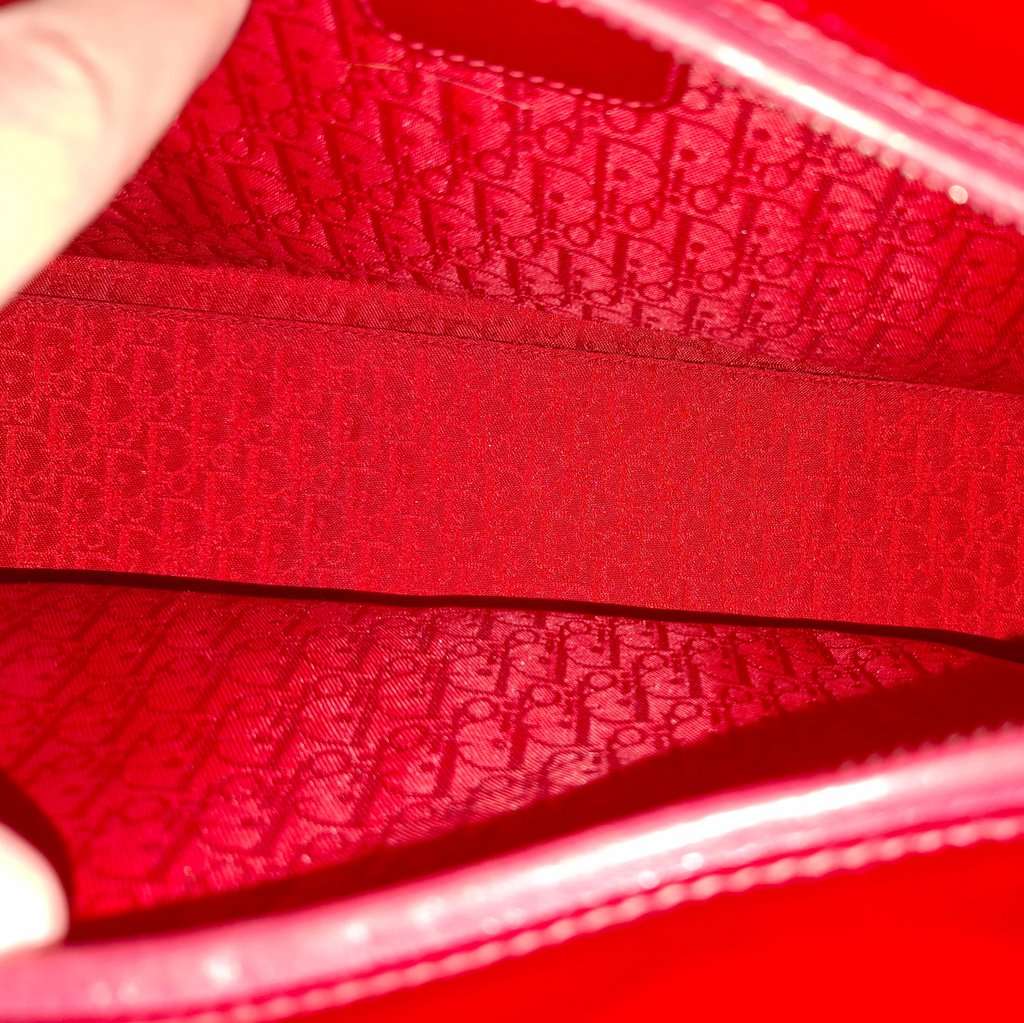 Christian Dior Lady Dior Burgundy Leather Fair - Model View