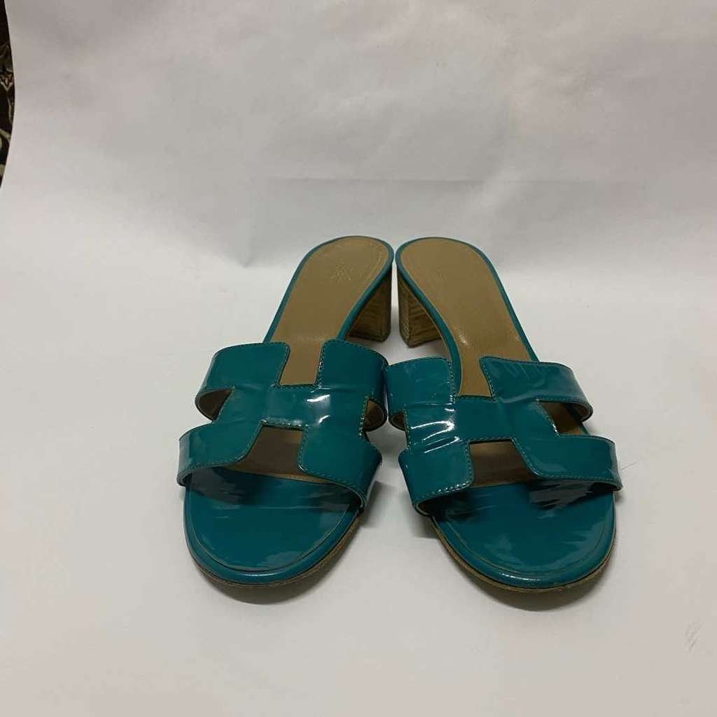 Hermès Oasis Sandals Navy Leather Good condition - Back View