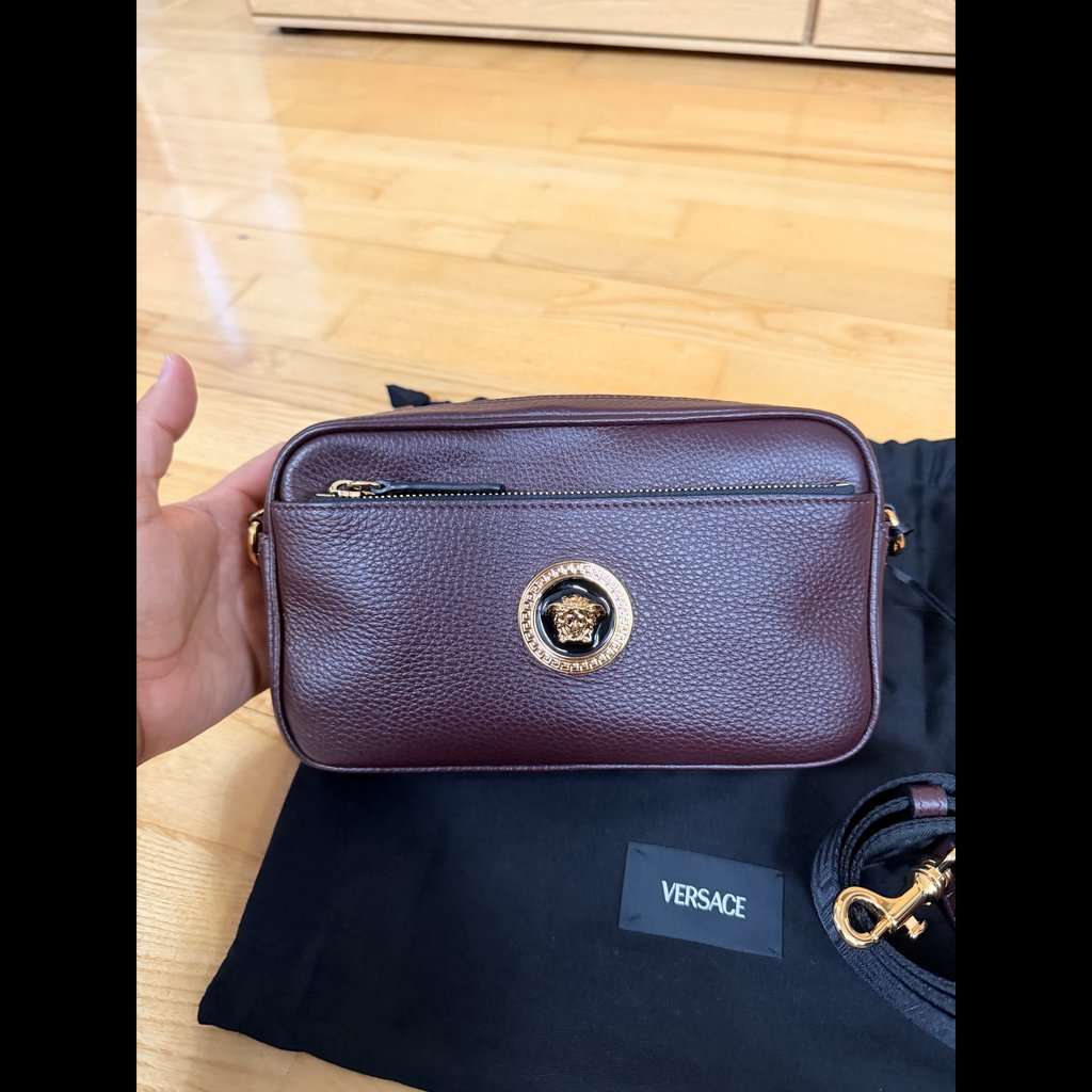 Versace Crossbody Bag Burgundy Leather Never worn, with tag - Back View